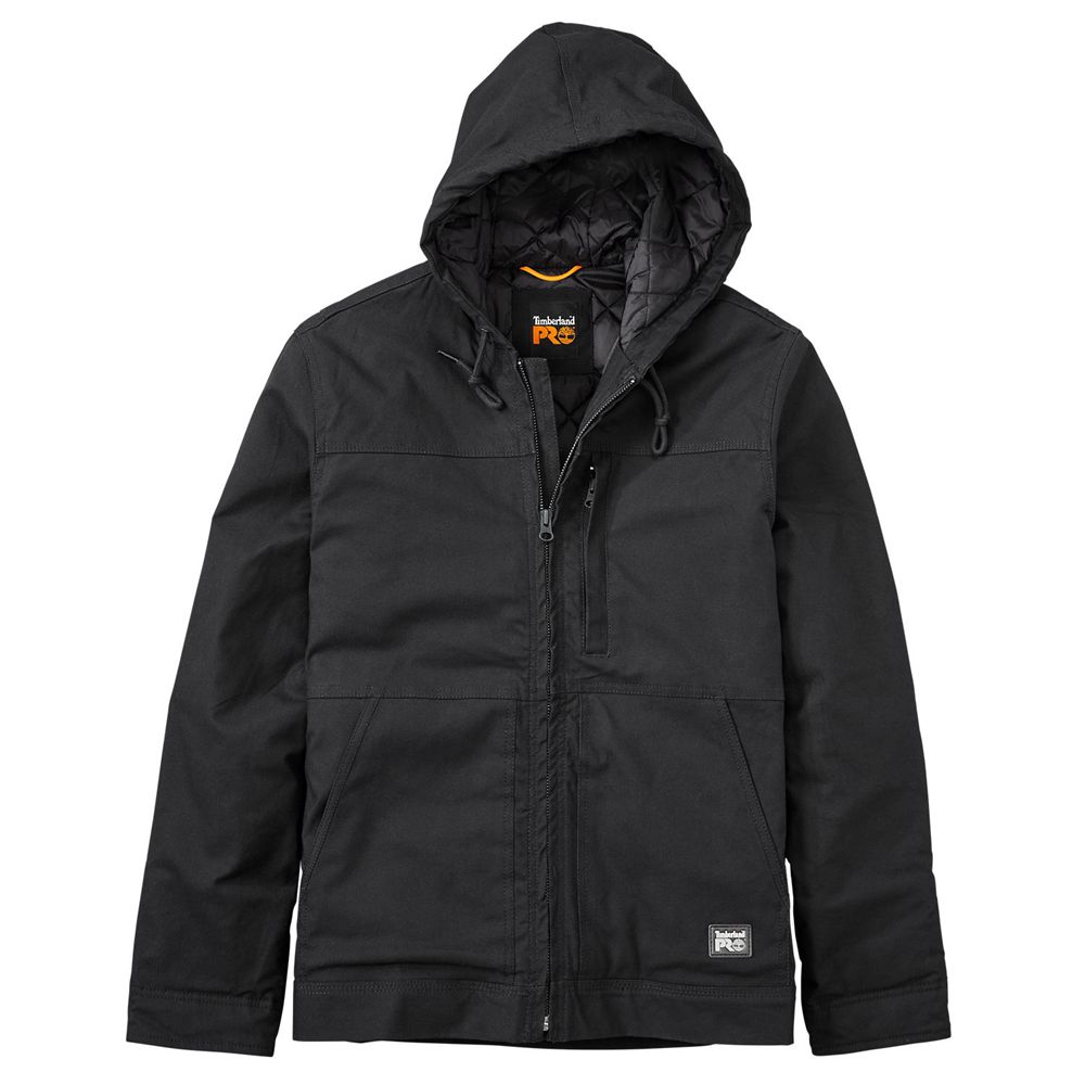 Timberland Mens Jackets PRO® Big & Tall Baluster Insulated Canvas Work - Black - India DB9524108